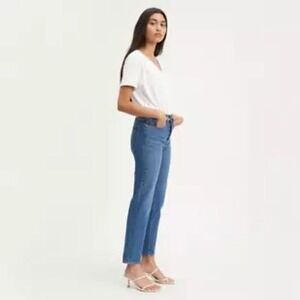 LEVI'S WEDGIE Fit Ankle Cropped Raw Edges Frayed Jeans Size‎ 25